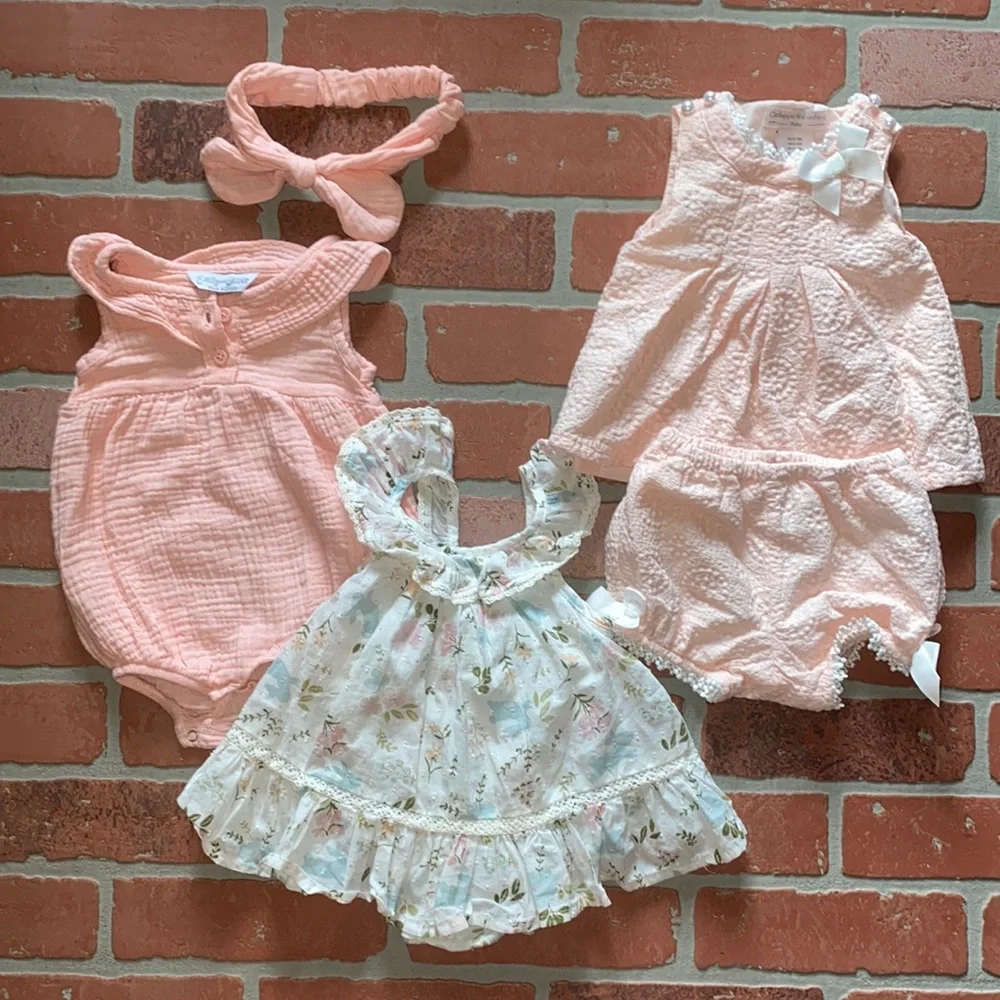 Babygirl 0/3m dressy romper dress bundle!!